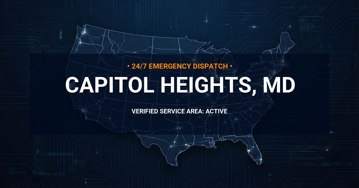 Emergency Plumbing Dispatch Map for Plumbing Services: Capitol Heights, MD