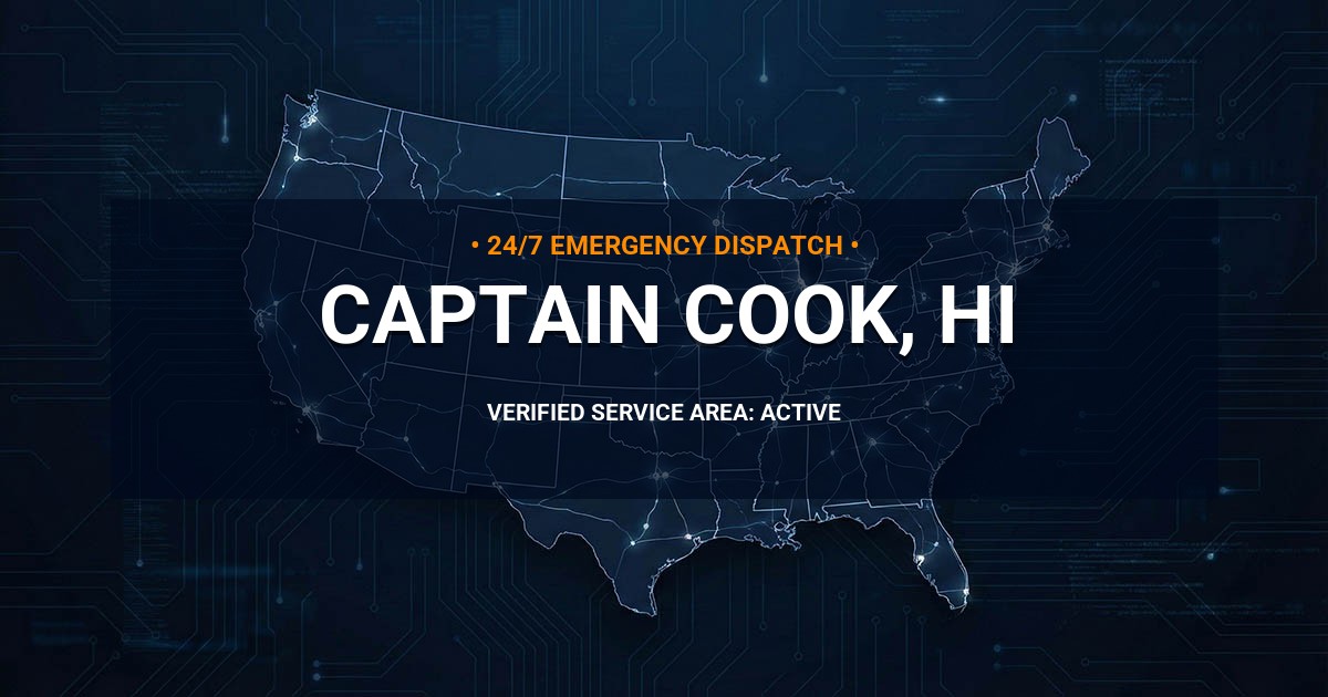 Emergency Plumbing Dispatch Map for Plumbing Services: Captain Cook, HI