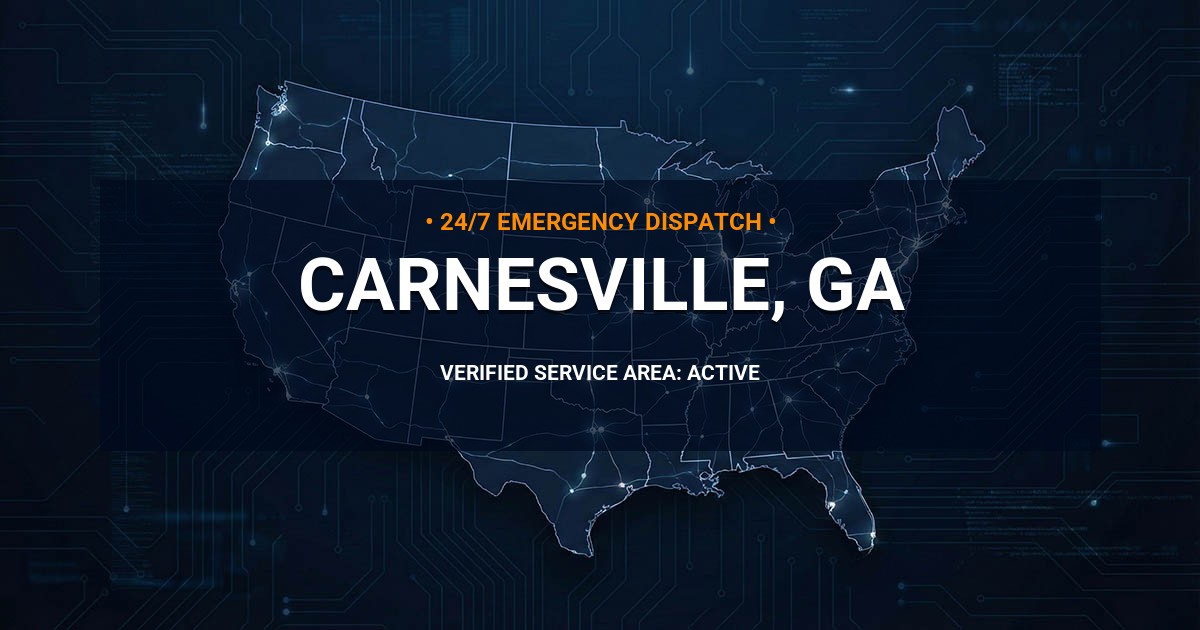Emergency Plumbing Dispatch Map for Plumbing Services: Carnesville, GA