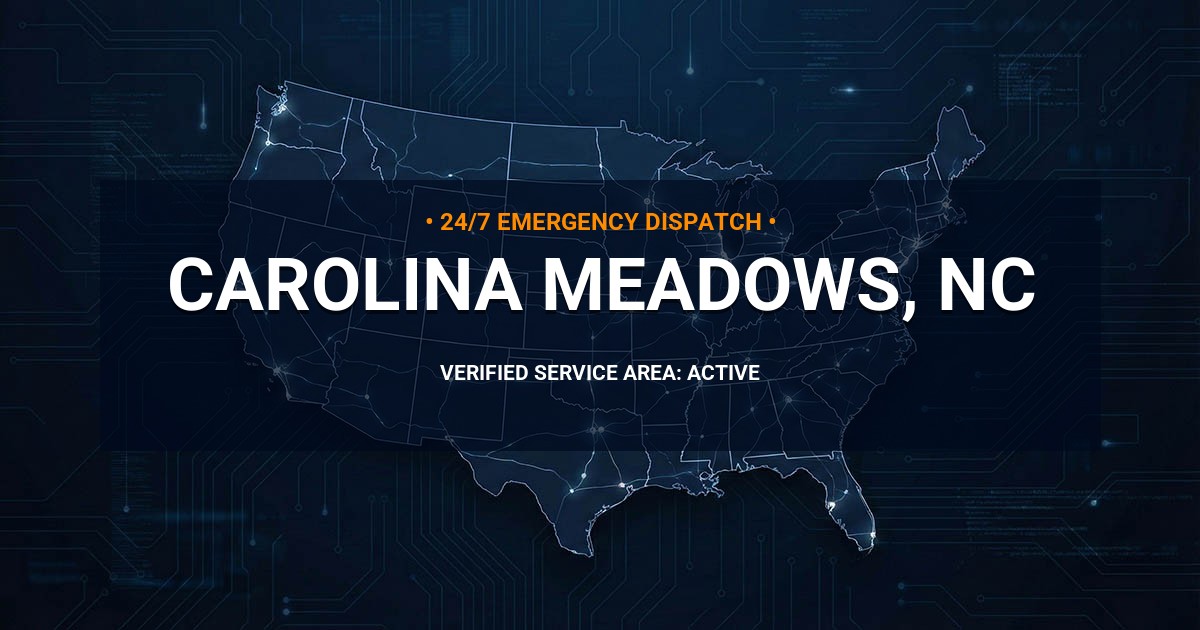 Emergency Plumbing Dispatch Map for Plumbing Services: Carolina Meadows, NC