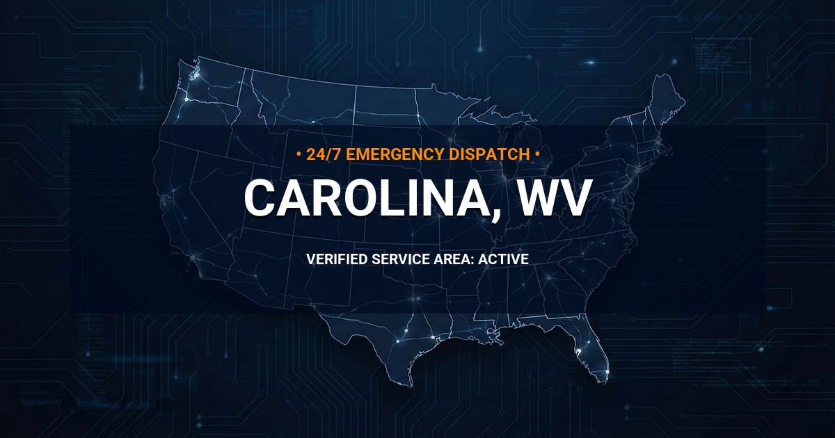 Emergency Plumbing Dispatch Map for Plumbing Services: Carolina, WV