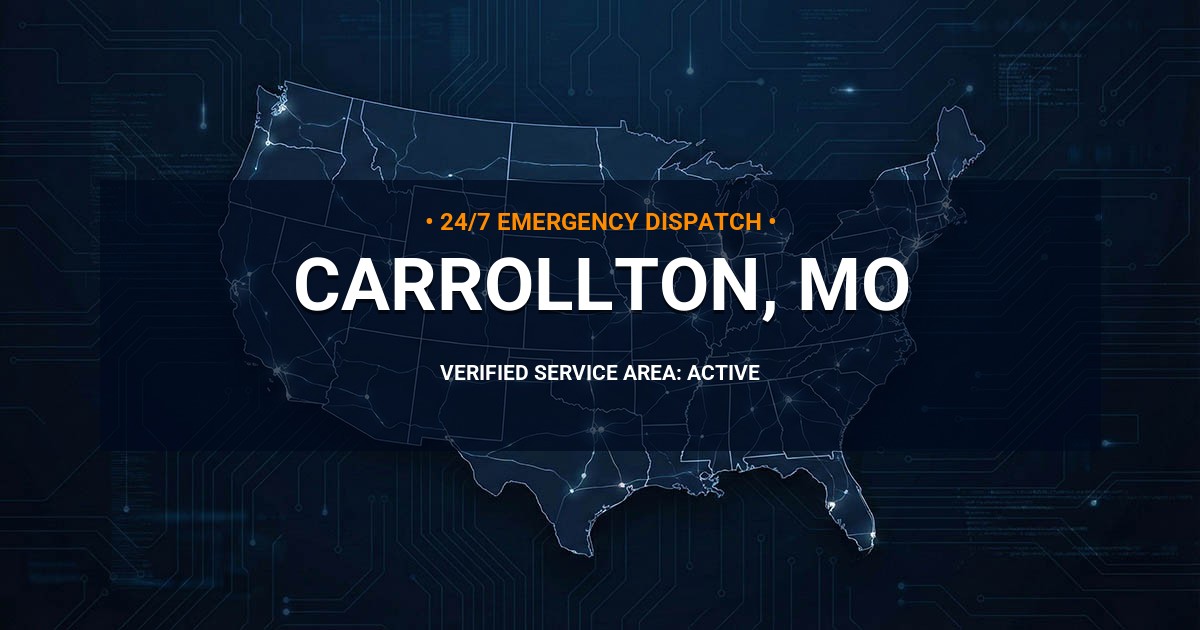 Emergency Plumbing Dispatch Map for Plumbing Services: Carrollton, MO