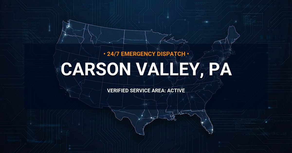 Emergency Plumbing Dispatch Map for Plumbing Services: Carson Valley, PA