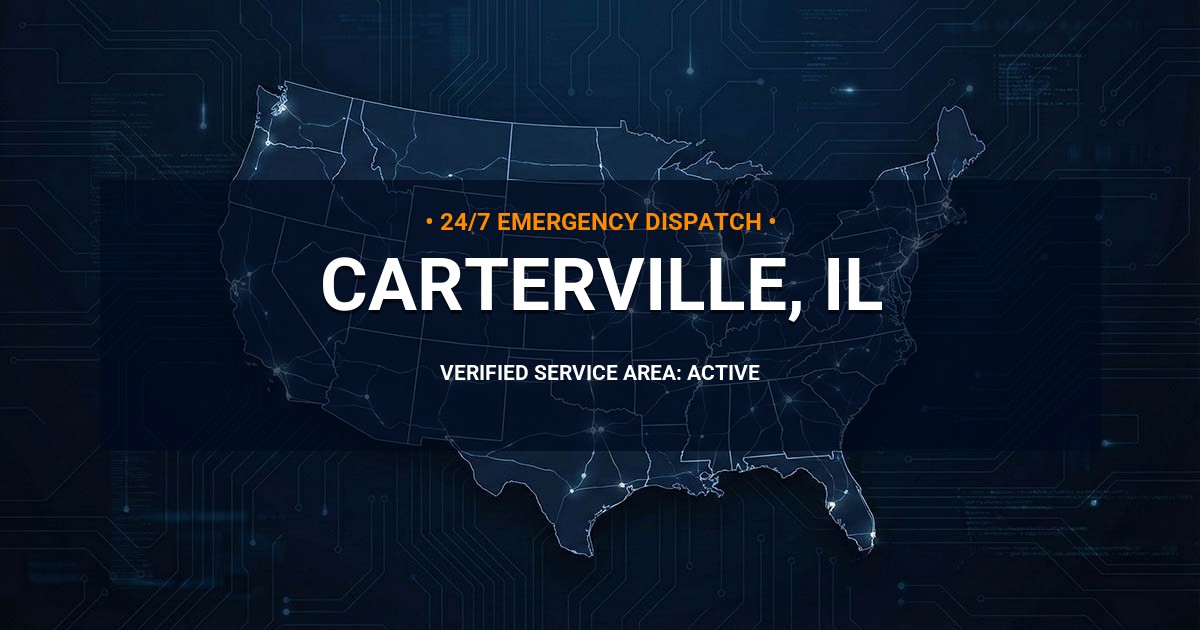 Emergency Plumbing Dispatch Map for Plumbing Services: Carterville, IL