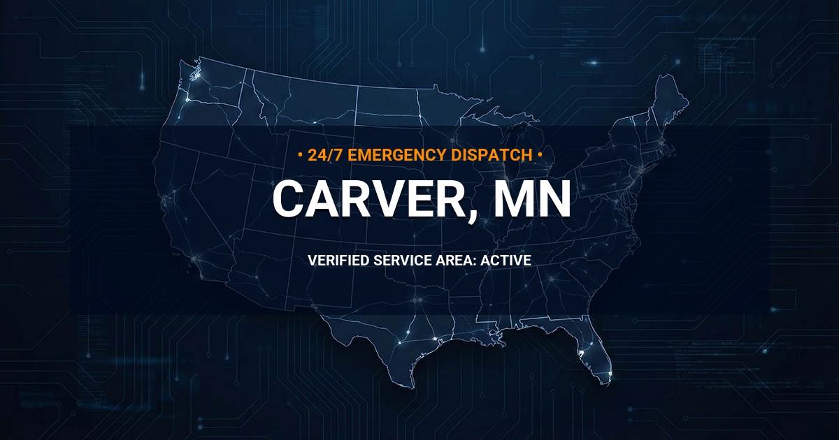 Emergency Plumbing Dispatch Map for Plumbing Services: Carver, MN