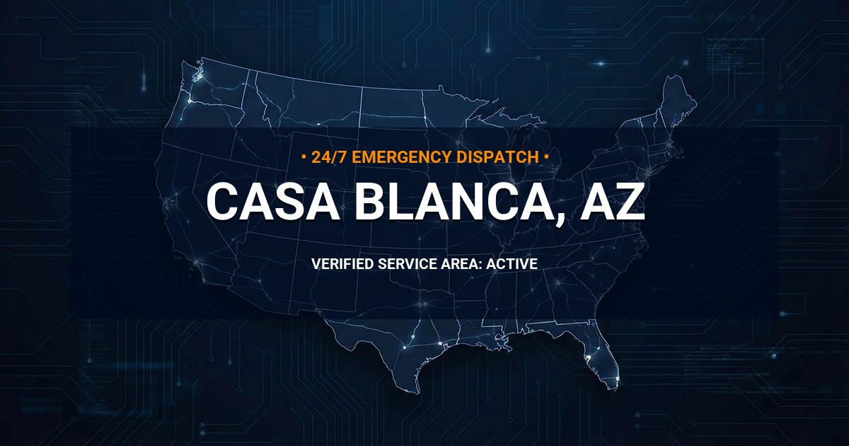Emergency Plumbing Dispatch Map for Plumbing Services: Casa Blanca, AZ