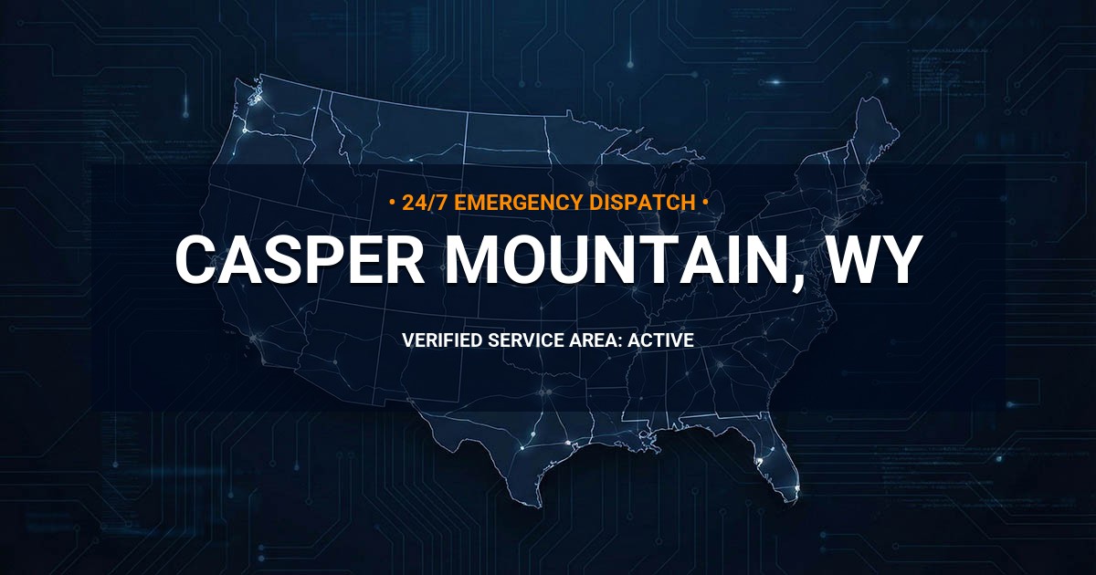 Emergency Plumbing Dispatch Map for Plumbing Services: Casper Mountain, WY