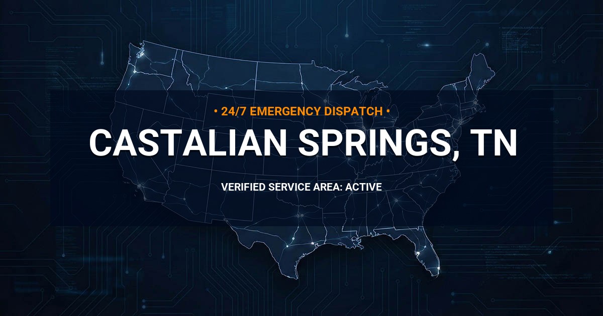 Emergency Plumbing Dispatch Map for Plumbing Services: Castalian Springs, TN