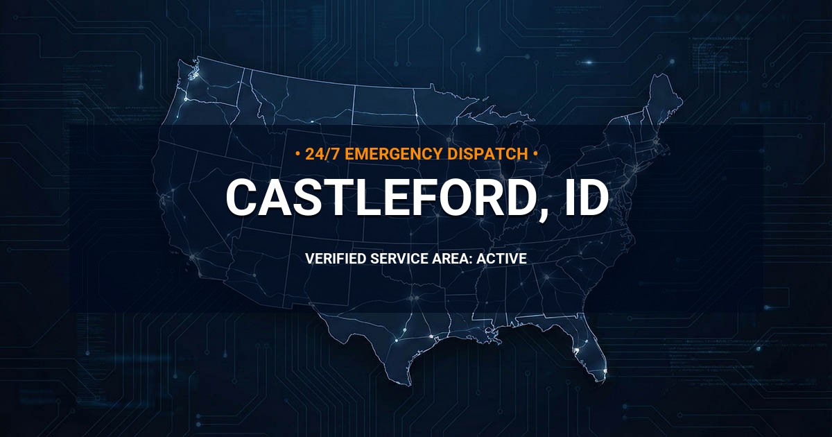 Emergency Plumbing Dispatch Map for Plumbing Services: Castleford, ID