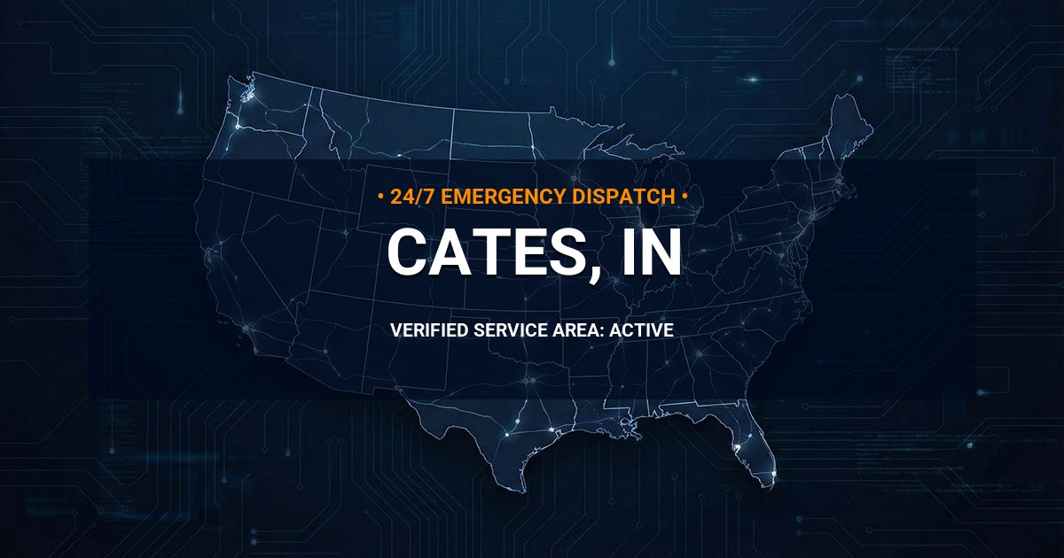 Emergency Plumbing Dispatch Map for Plumbing Services: Cates, IN