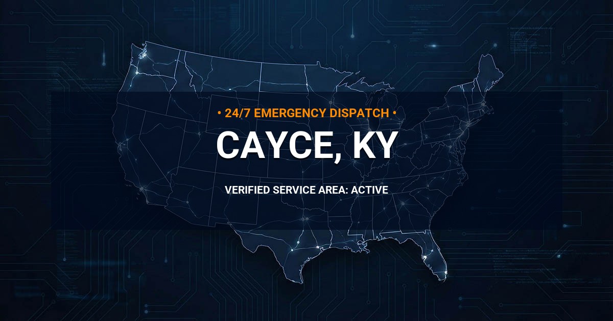 Emergency Plumbing Dispatch Map for Plumbing Services: Cayce, KY