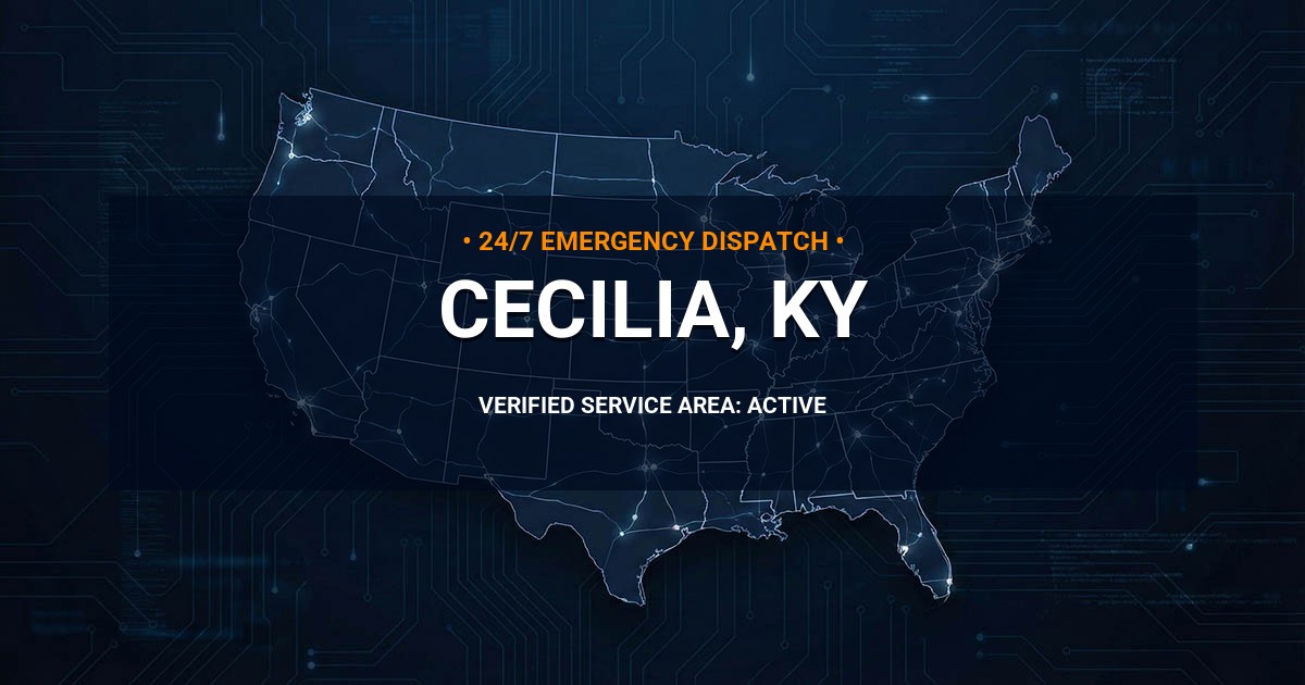 Emergency Plumbing Dispatch Map for Plumbing Services: Cecilia, KY