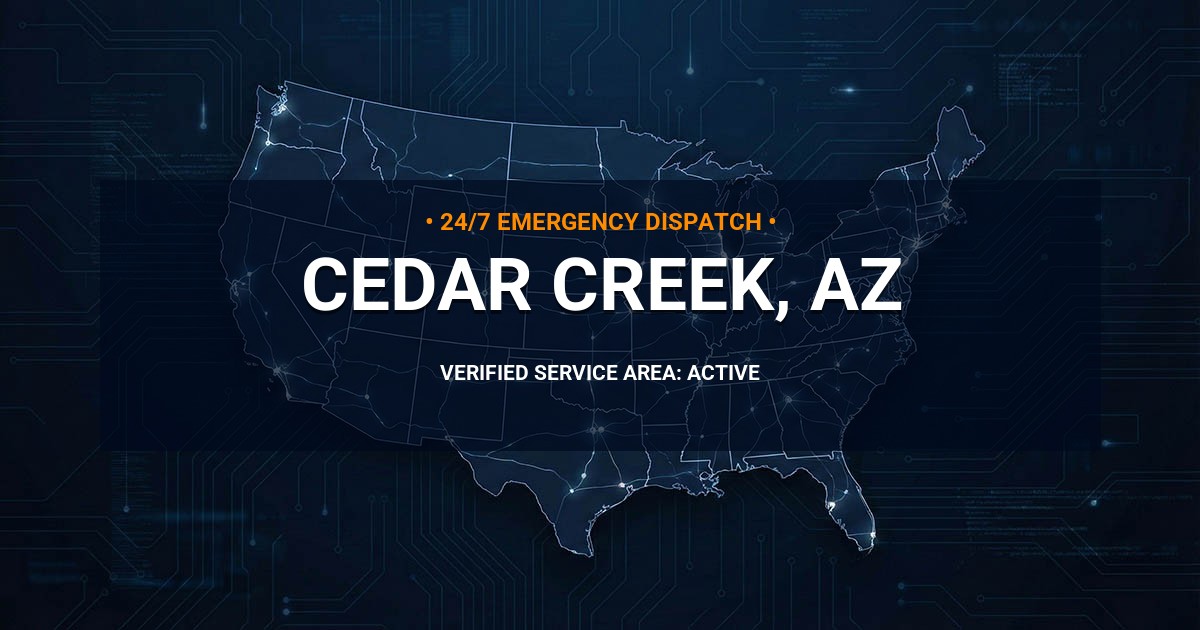 Emergency Plumbing Dispatch Map for Plumbing Services: Cedar Creek, AZ