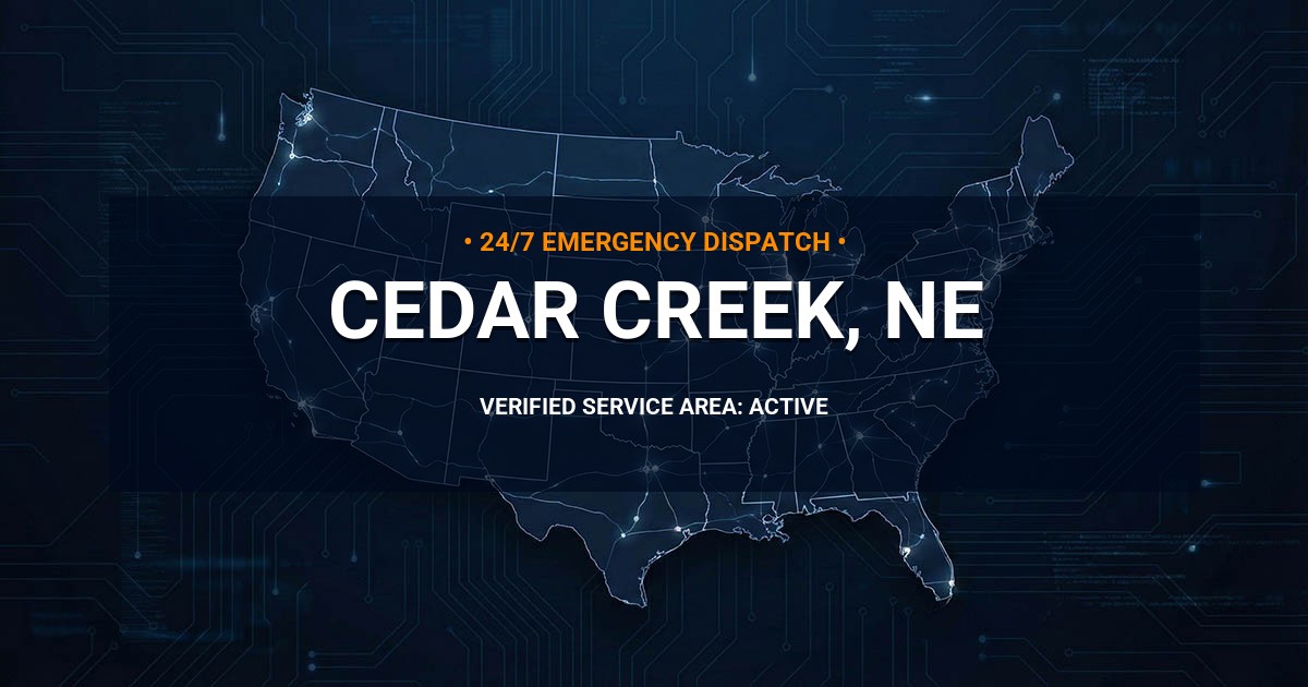 Emergency Plumbing Dispatch Map for Plumbing Services: Cedar Creek, NE