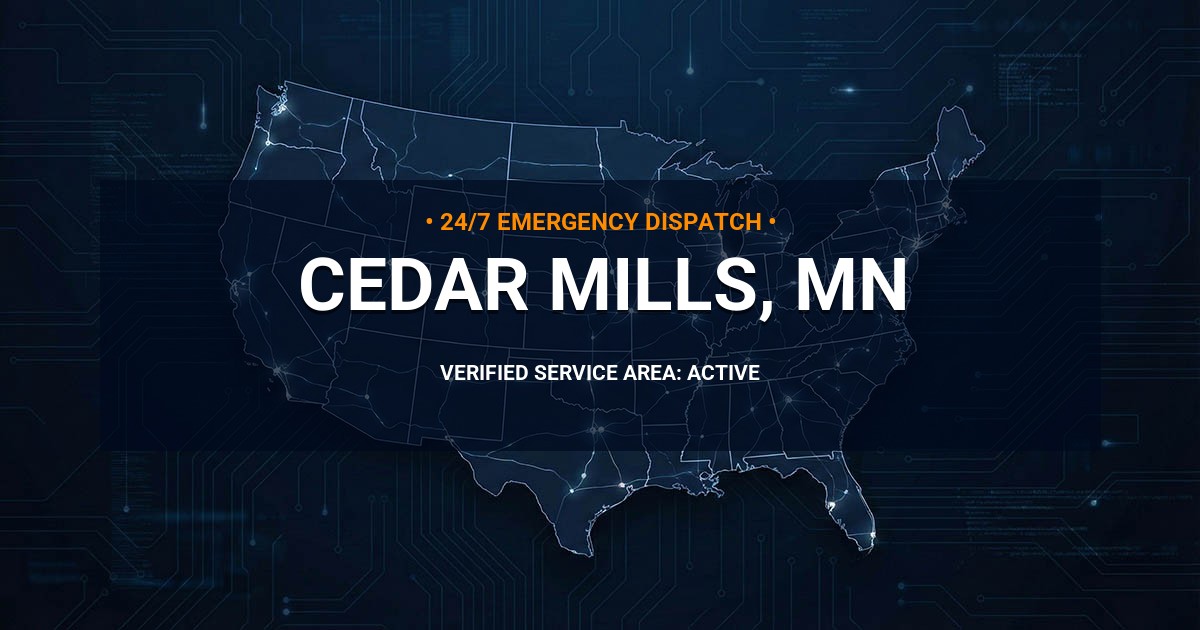 Emergency Plumbing Dispatch Map for Plumbing Services: Cedar Mills, MN