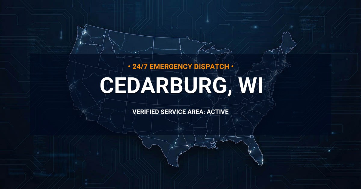Emergency Plumbing Dispatch Map for Plumbing Services: Cedarburg, WI