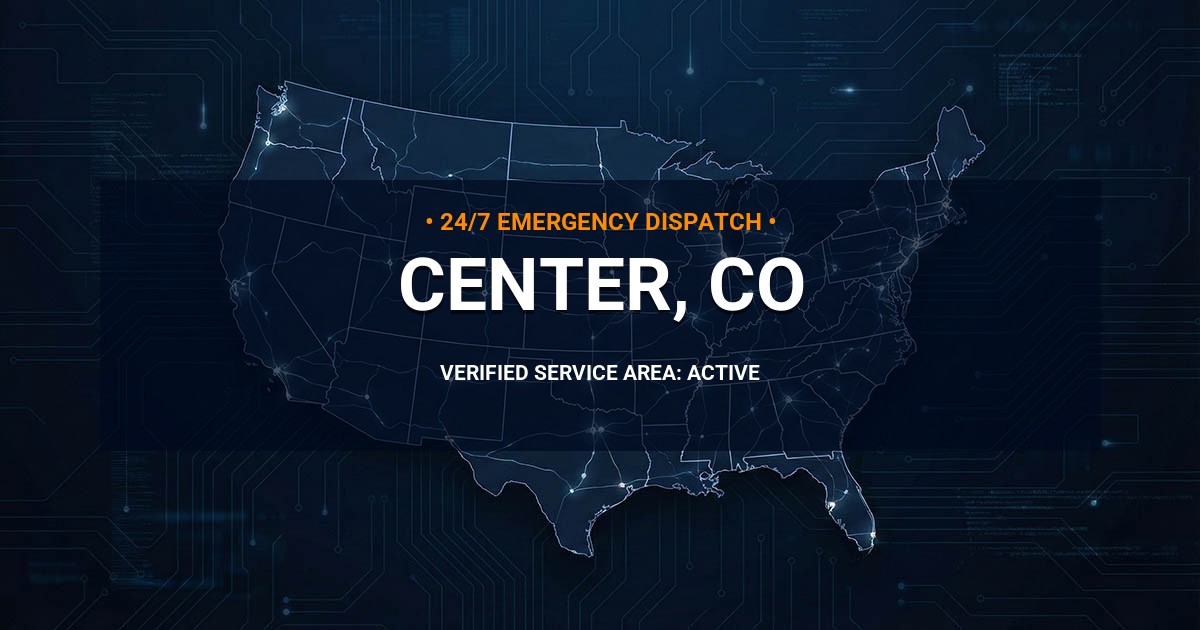 Emergency Plumbing Dispatch Map for Plumbing Services: Center, CO