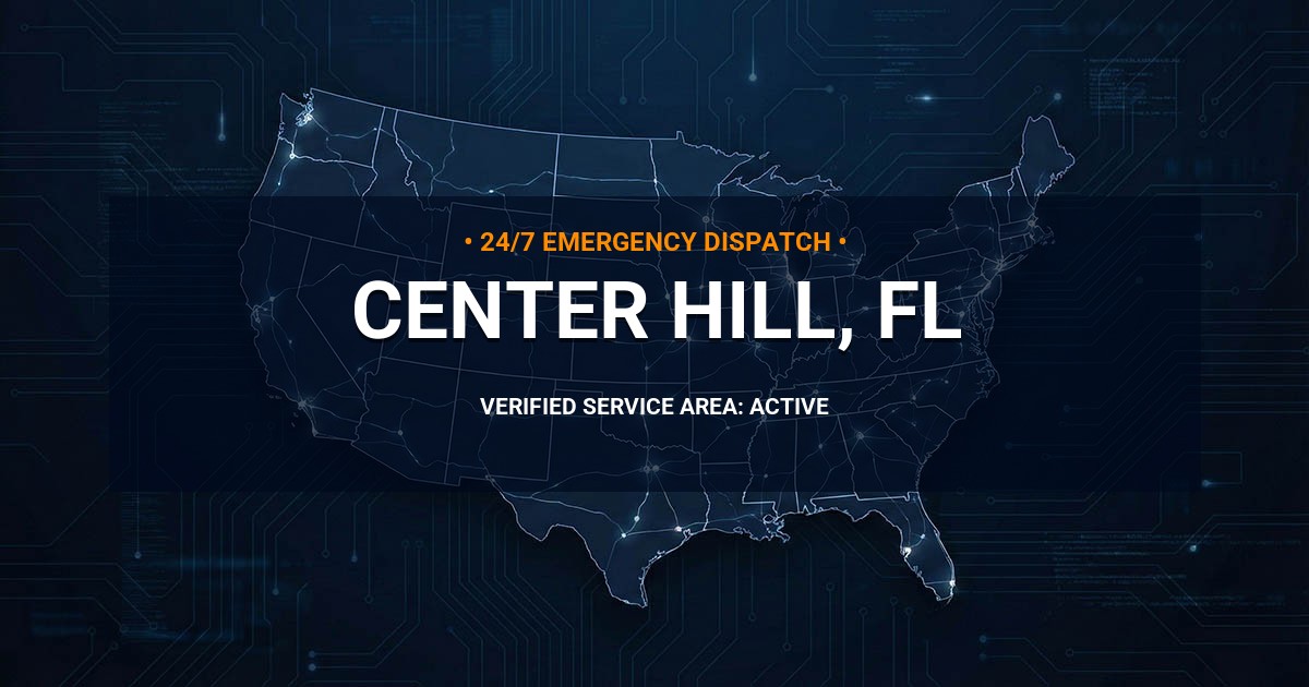 Emergency Plumbing Dispatch Map for Plumbing Services: Center Hill, FL