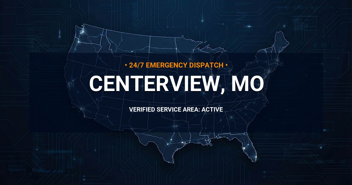 Emergency Plumbing Dispatch Map for Plumbing Services: Centerview, MO