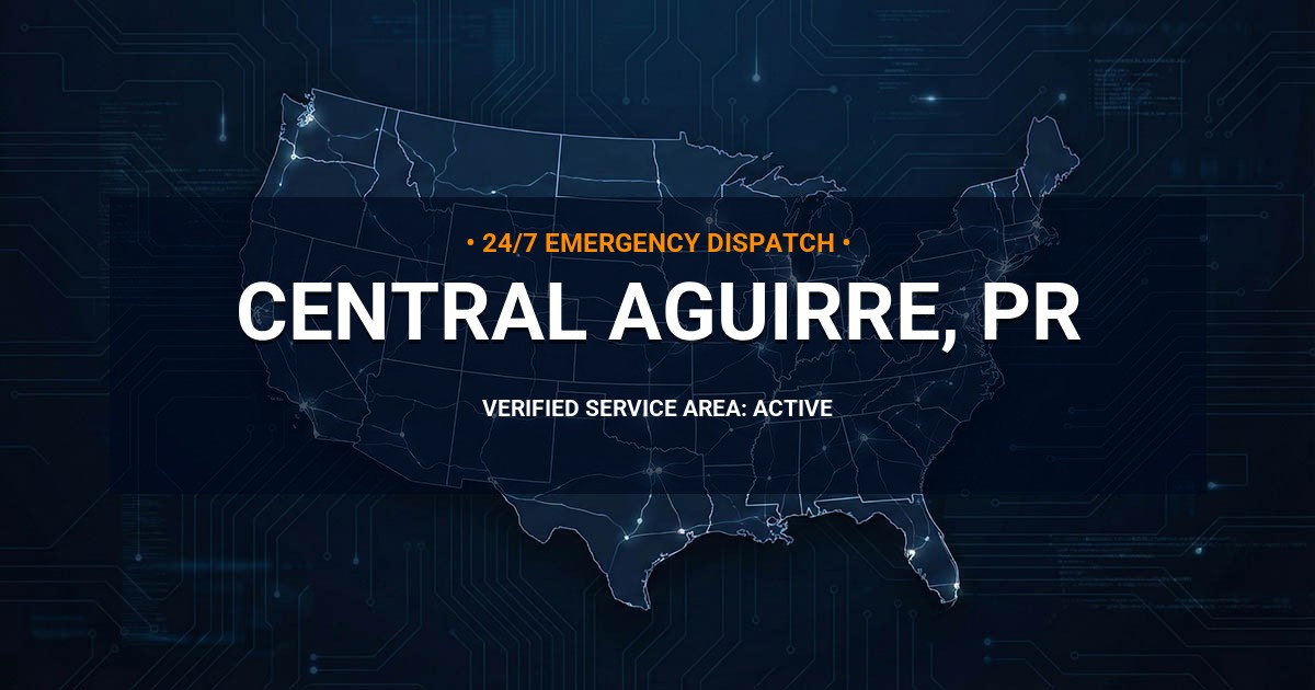 Emergency Plumbing Dispatch Map for Plumbing Services: Central Aguirre, PR