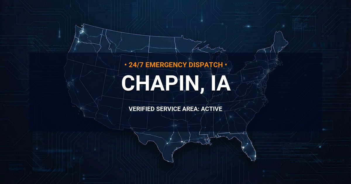Emergency Plumbing Dispatch Map for Plumbing Services: Chapin, IA