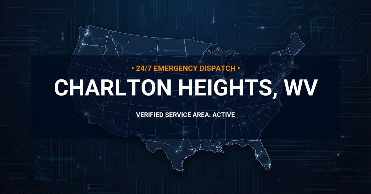 Emergency Plumbing Dispatch Map for Plumbing Services: Charlton Heights, WV