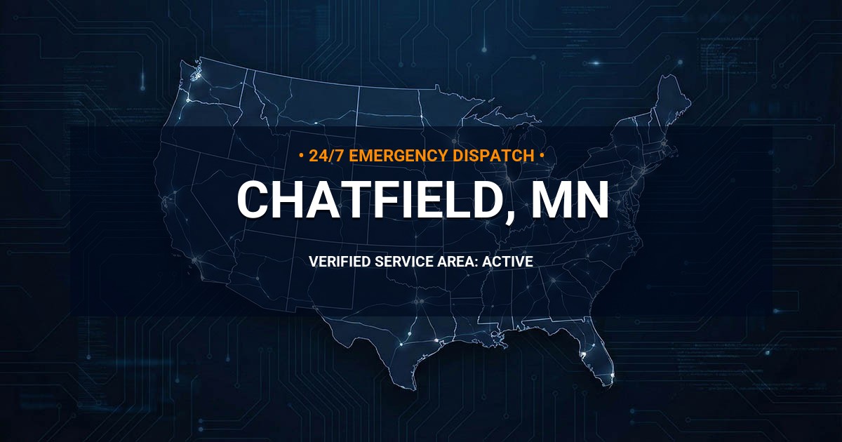Emergency Plumbing Dispatch Map for Plumbing Services: Chatfield, MN
