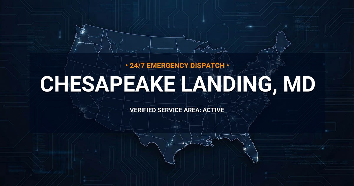 Emergency Plumbing Dispatch Map for Plumbing Services: Chesapeake Landing, MD