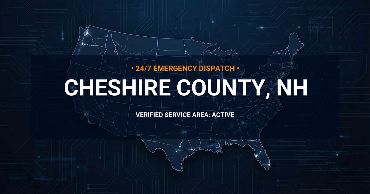 Emergency Plumbing Dispatch Map for Cheshire County Plumbing Logistics