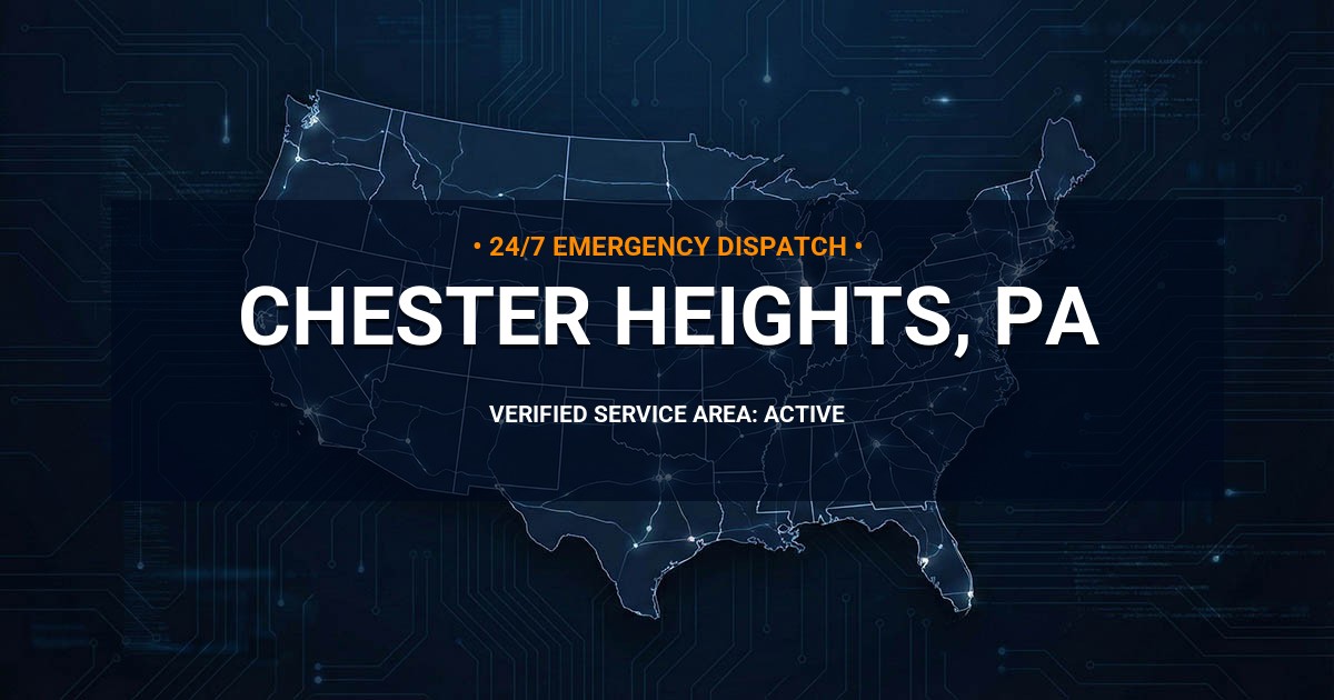 Emergency Plumbing Dispatch Map for Plumbing Services: Chester Heights, PA