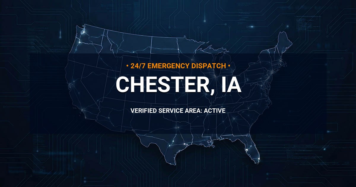 Emergency Plumbing Dispatch Map for Plumbing Services: Chester, IA