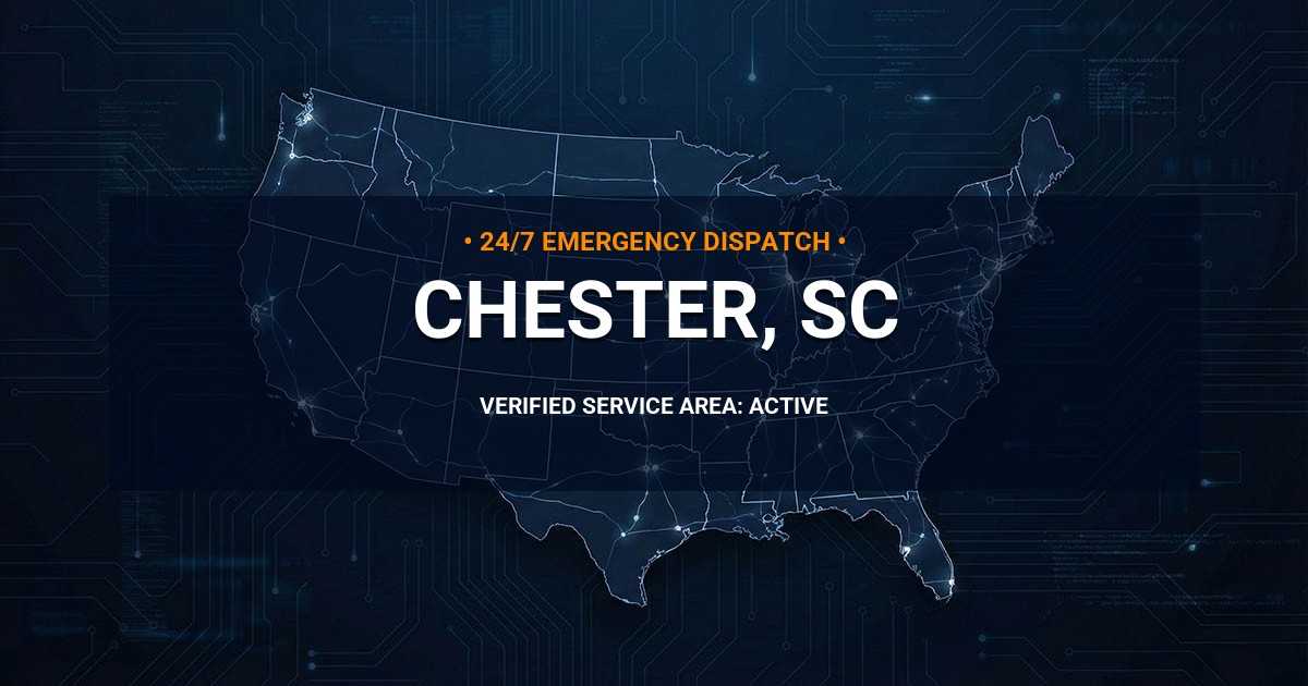 Emergency Plumbing Dispatch Map for Plumbing Services: Chester, SC