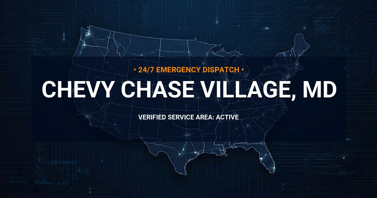 Emergency Plumbing Dispatch Map for Plumbing Services: Chevy Chase Village, MD