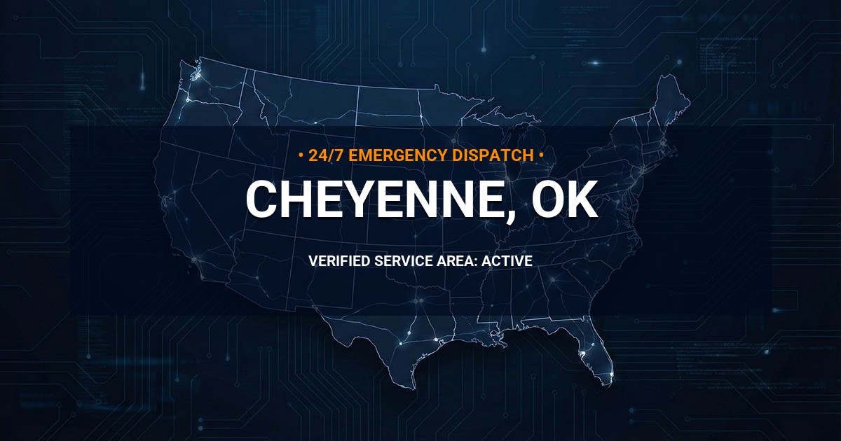 Emergency Plumbing Dispatch Map for Plumbing Services: Cheyenne, OK