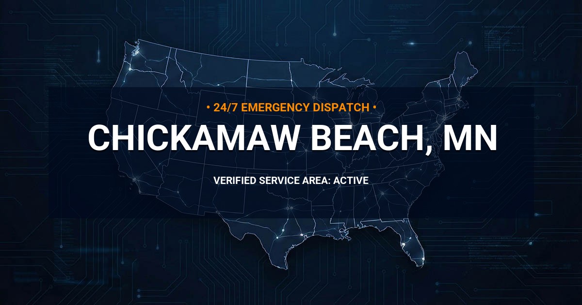 Emergency Plumbing Dispatch Map for Plumbing Services: Chickamaw Beach, MN