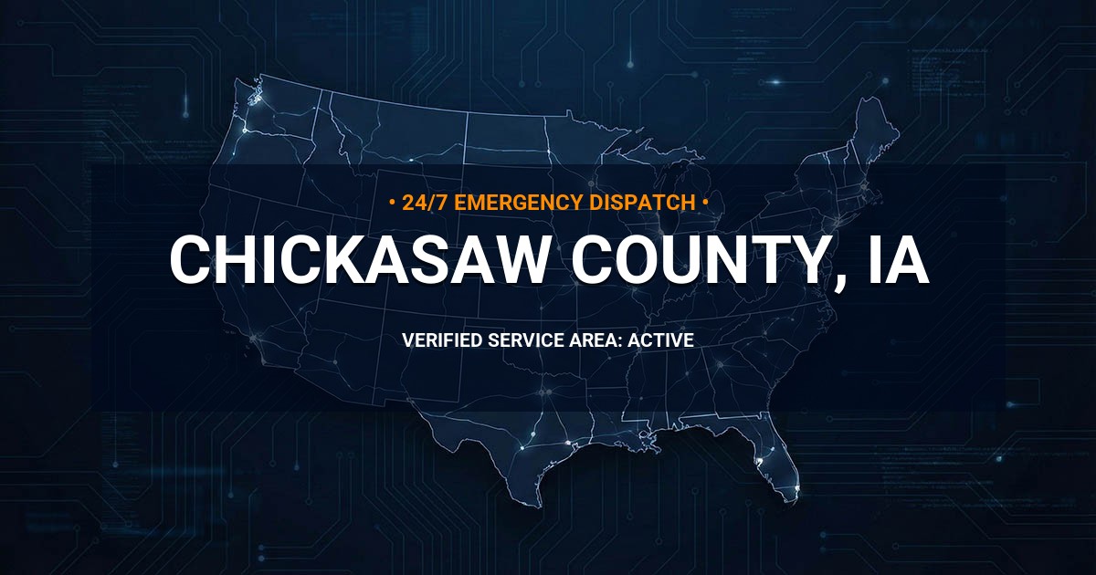 Emergency Plumbing Dispatch Map for Chickasaw County Plumbing Logistics