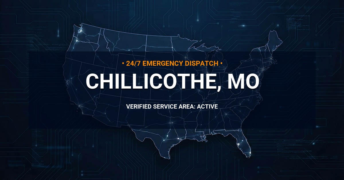 Emergency Plumbing Dispatch Map for Plumbing Services: Chillicothe, MO