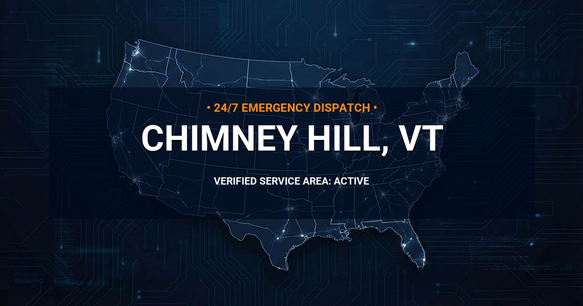 Emergency Plumbing Dispatch Map for Plumbing Services: Chimney Hill, VT
