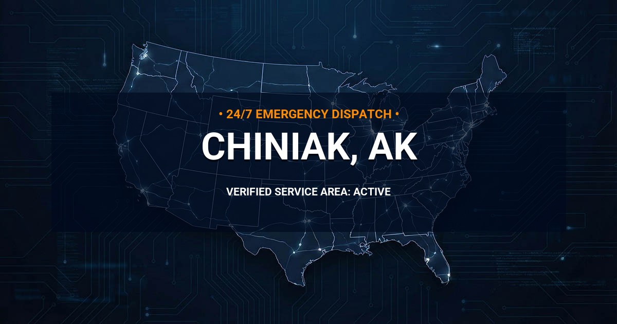 Emergency Plumbing Dispatch Map for Plumbing Services: Chiniak, AK