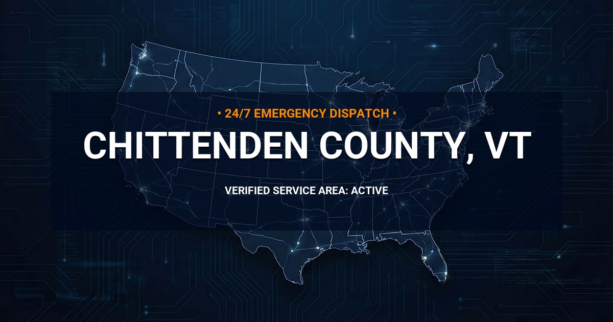 Emergency Plumbing Dispatch Map for Chittenden County Plumbing Logistics