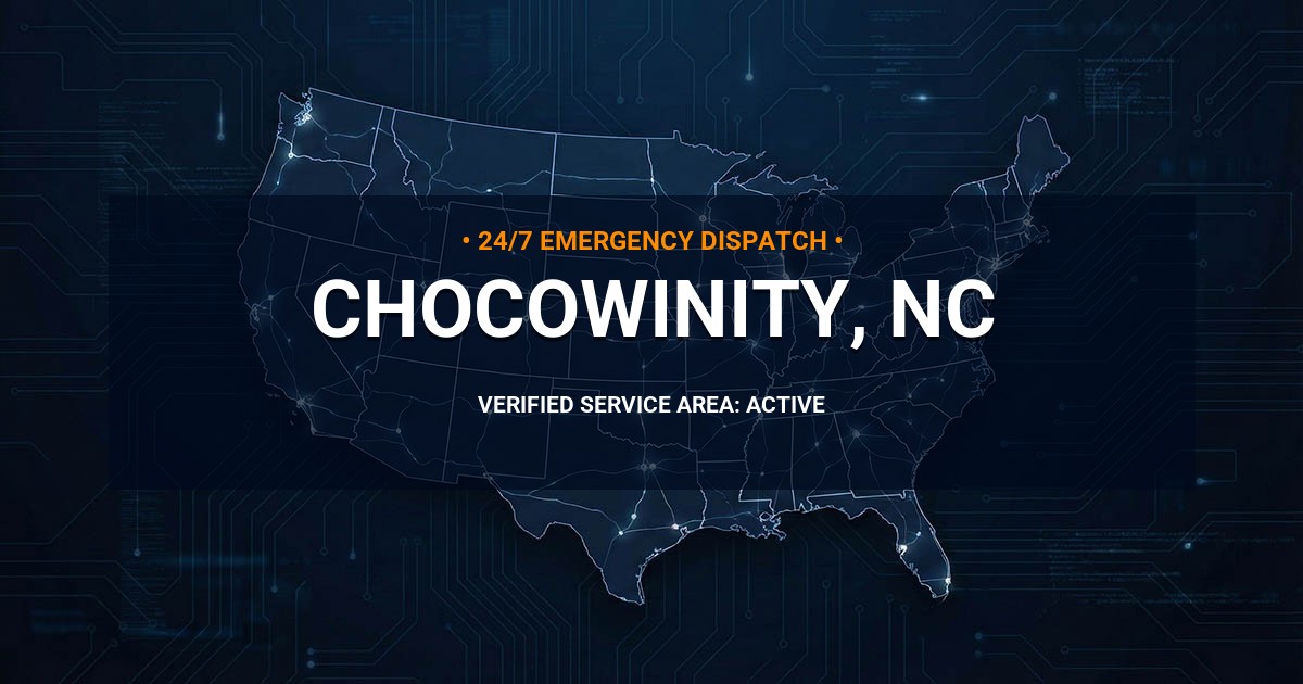 Emergency Plumbing Dispatch Map for Plumbing Services: Chocowinity, NC