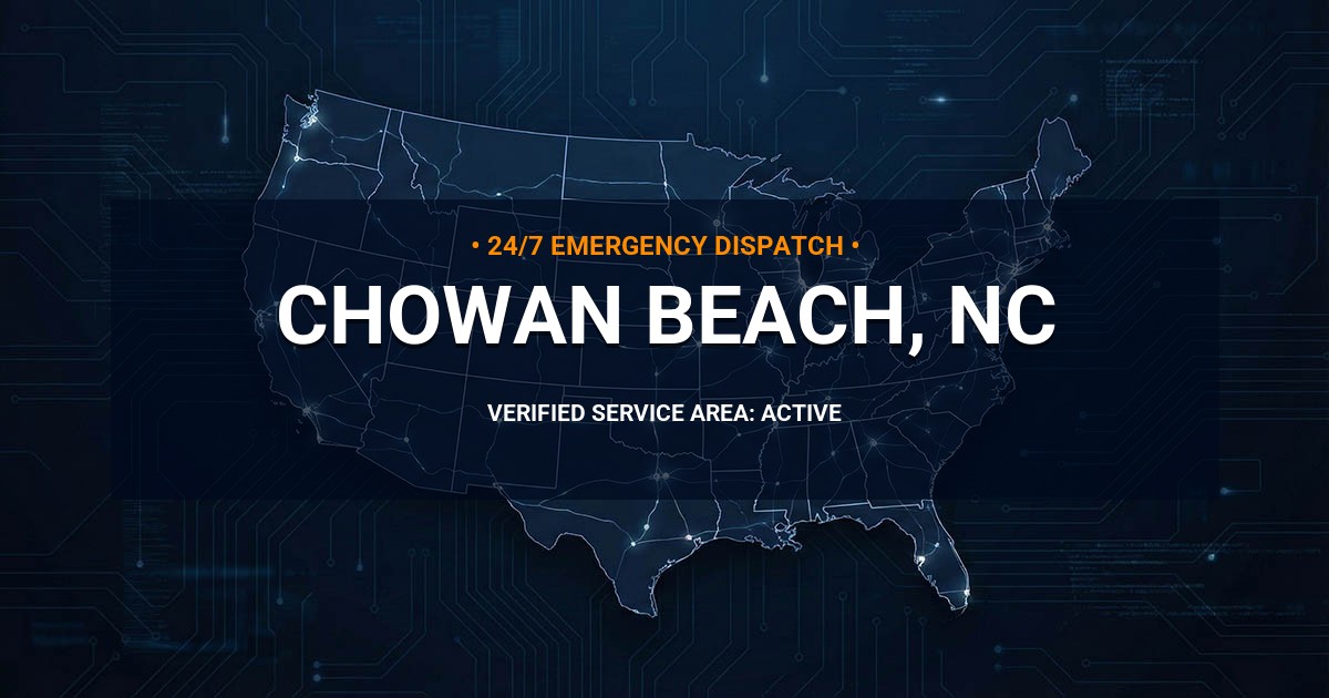 Emergency Plumbing Dispatch Map for Plumbing Services: Chowan Beach, NC