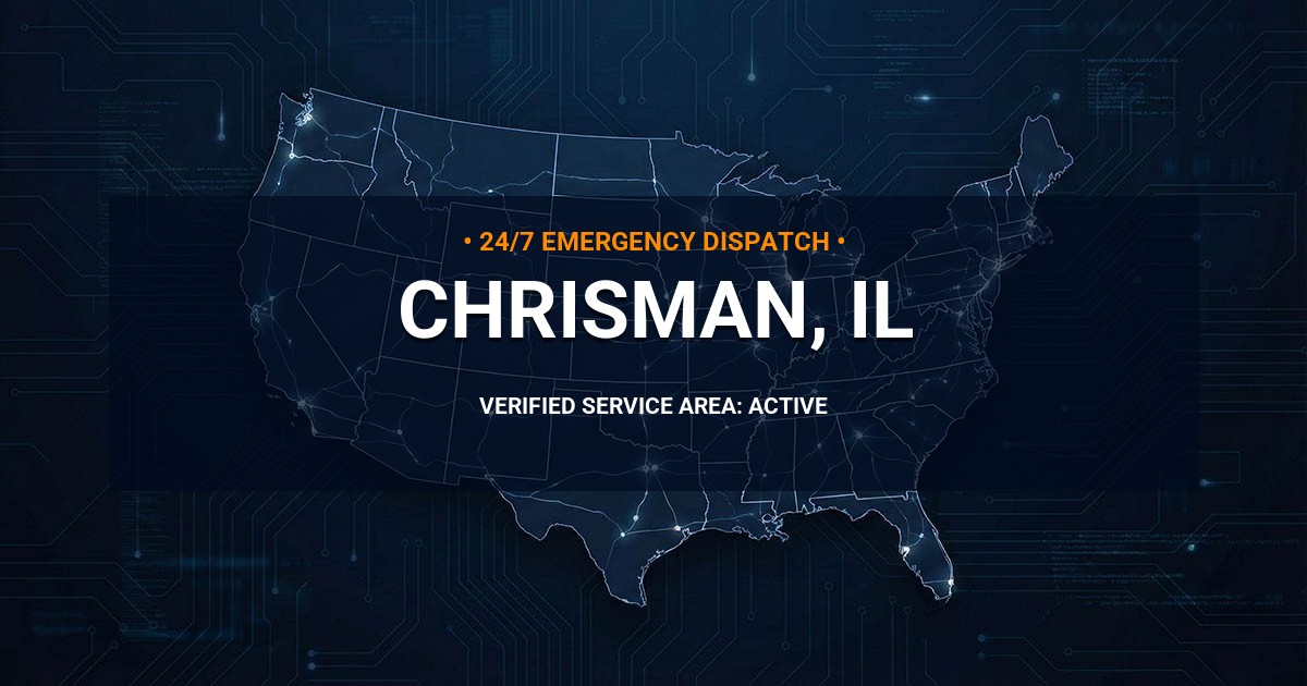 Emergency Plumbing Dispatch Map for Plumbing Services: Chrisman, IL