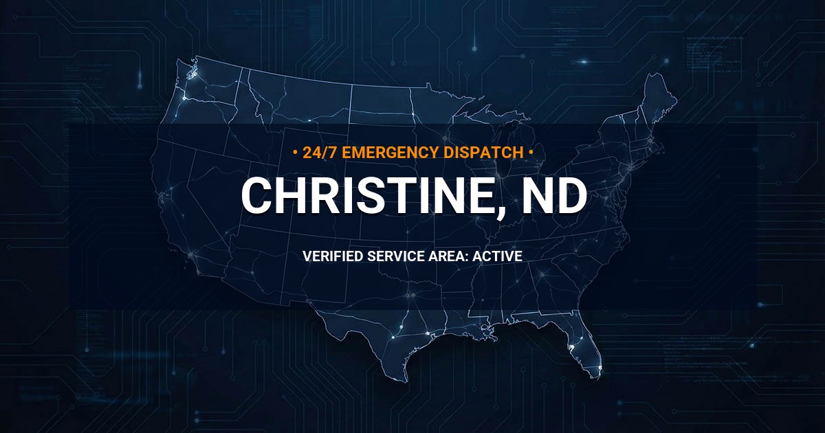 Emergency Plumbing Dispatch Map for Plumbing Services: Christine, ND