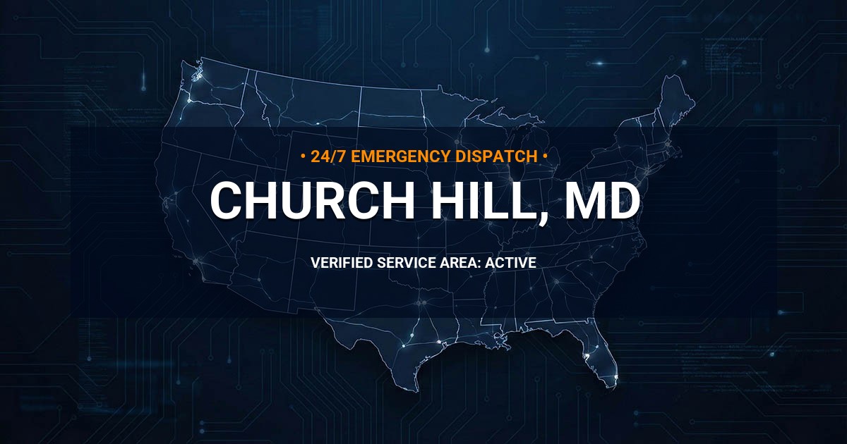 Emergency Plumbing Dispatch Map for Plumbing Services: Church Hill, MD