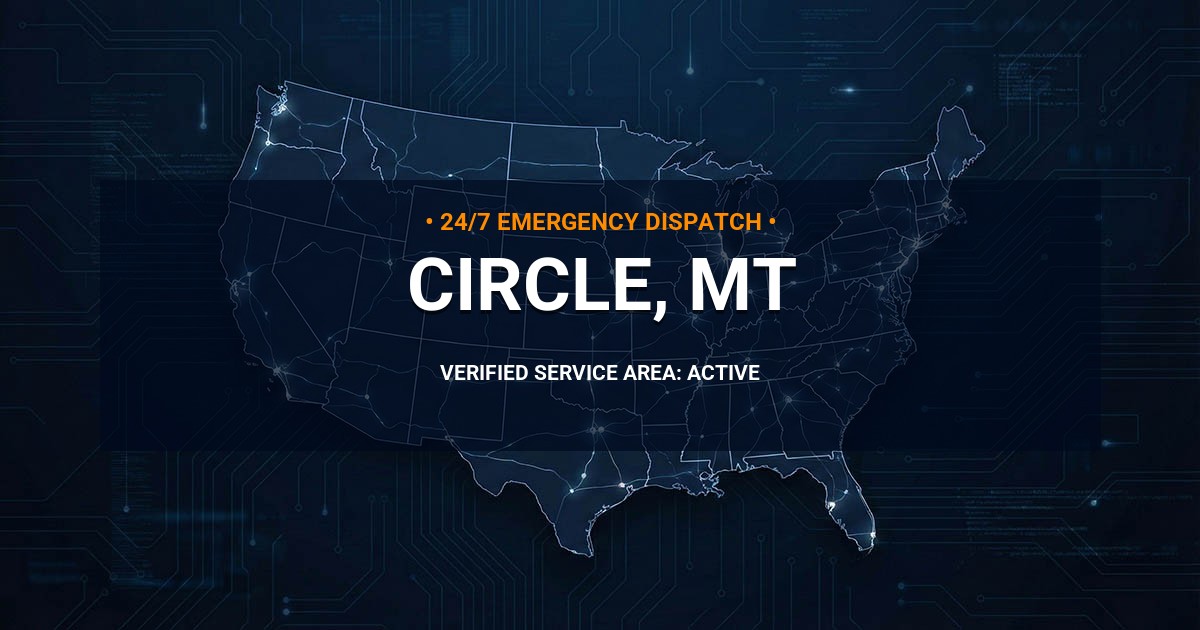 Emergency Plumbing Dispatch Map for Plumbing Services: Circle, MT