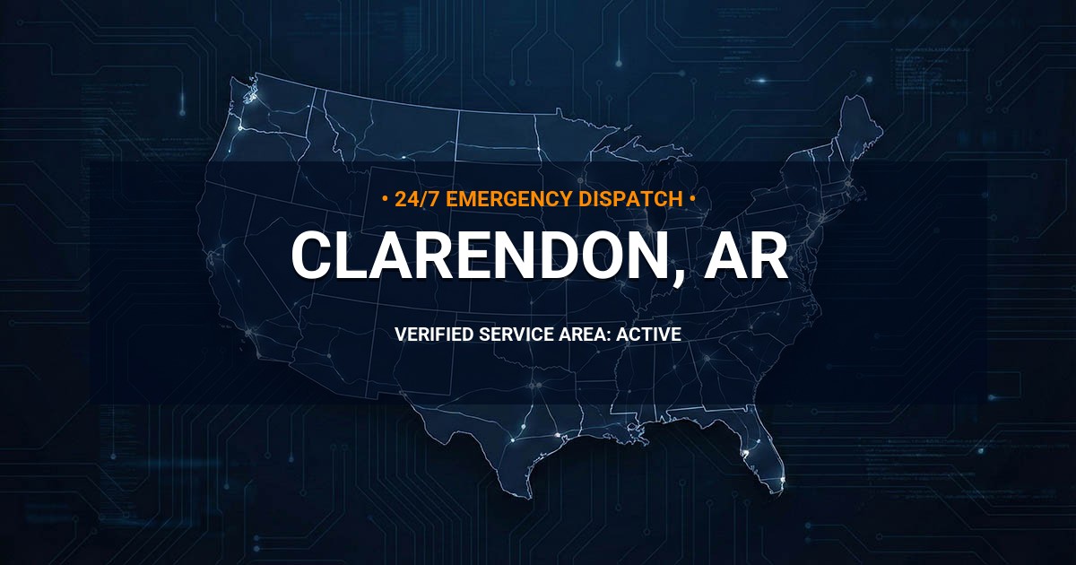 Emergency Plumbing Dispatch Map for Plumbing Services: Clarendon, AR