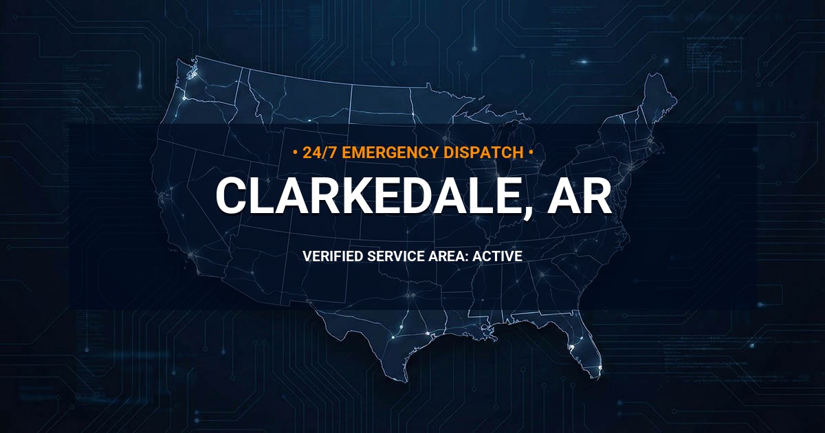 Emergency Plumbing Dispatch Map for Plumbing Services: Clarkedale, AR
