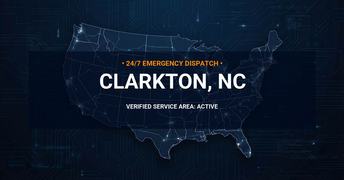 Emergency Plumbing Dispatch Map for Plumbing Services: Clarkton, NC
