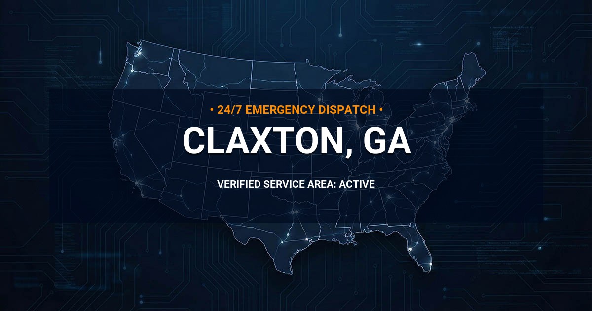 Emergency Plumbing Dispatch Map for Plumbing Services: Claxton, GA